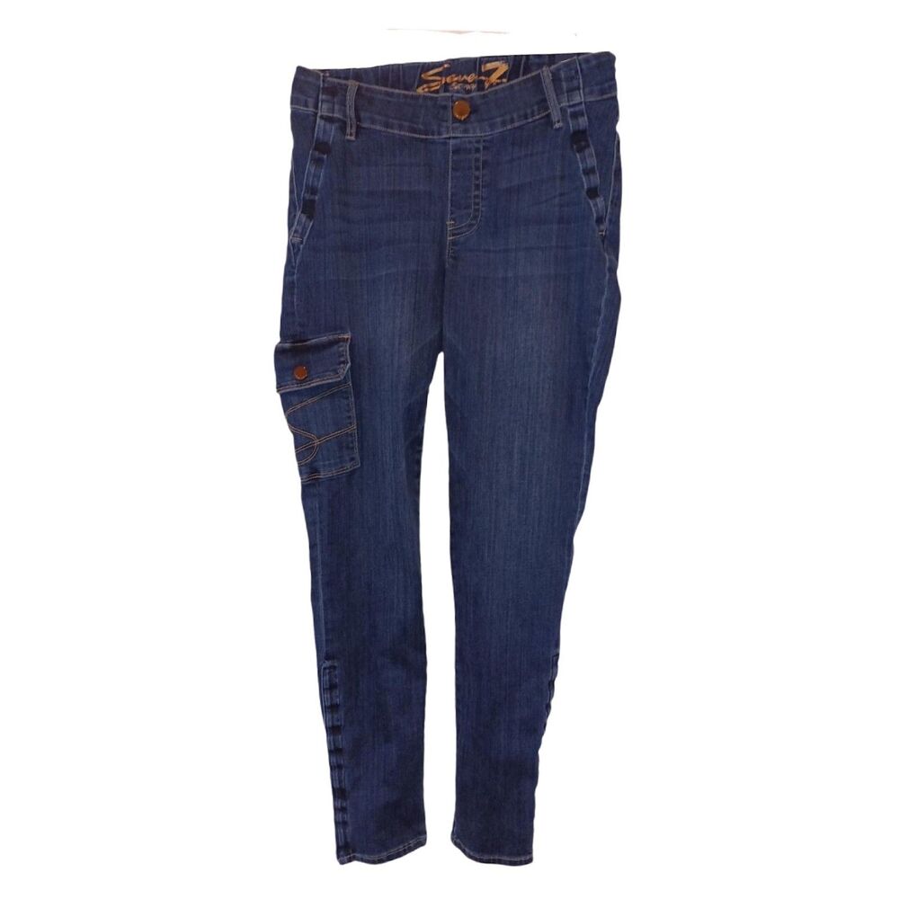 Seven7 Women's Skinny Jeans in Dark Blue Wash